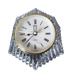 Vintage Paul Sebastian West Germany Deck Quartz Clock Adult's Crystal Octagon